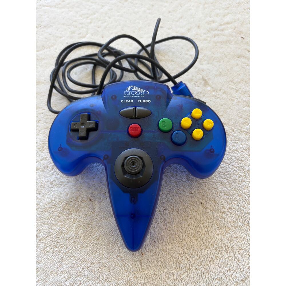 N64 Blue Controller Pelican Accessories Clear Turbo-Preowned